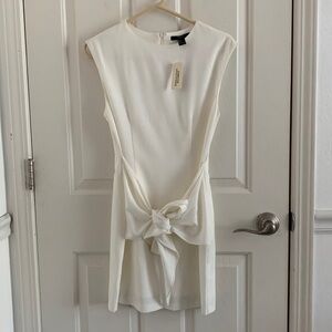 NWT Forever21 white short dress front knot Small